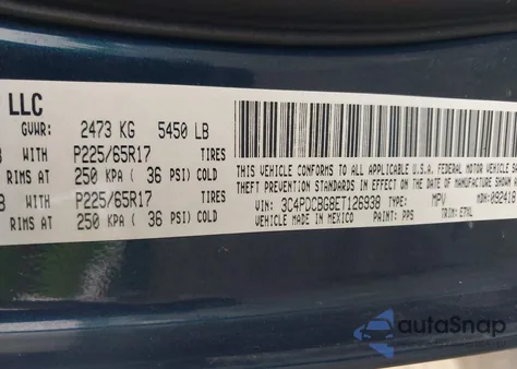 2014 Dodge Journey Sxt from USA, damaged, VIN 3C4PDCBG8ET126938